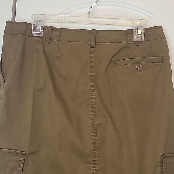 Eileen Fisher Cotton Tencel Twill Cargo Pocket Olive Khaki Mini Skirt Size S - Picture 7 of 12